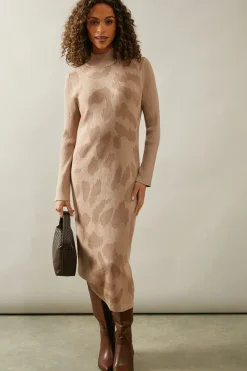 Abstract Animal Jacquard Jumper Dress