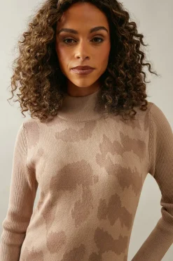 Abstract Animal Jacquard Jumper Dress