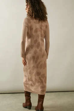 Abstract Animal Jacquard Jumper Dress