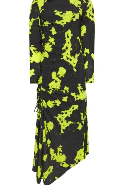 Abstract Asymmetric Ruched Dress