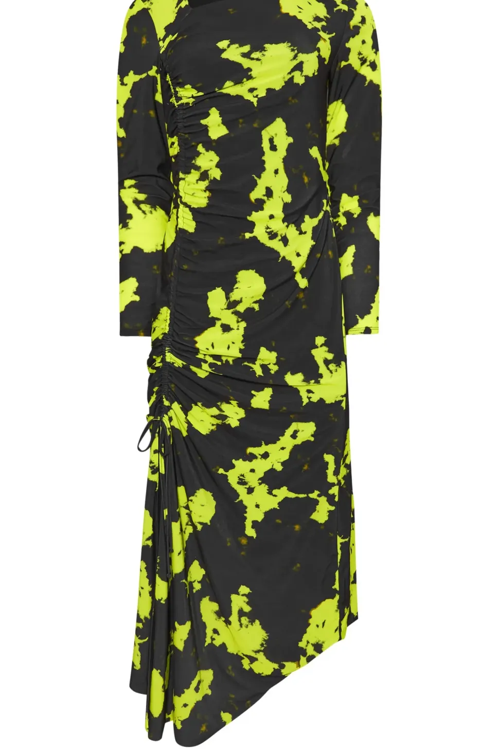 Abstract Asymmetric Ruched Dress