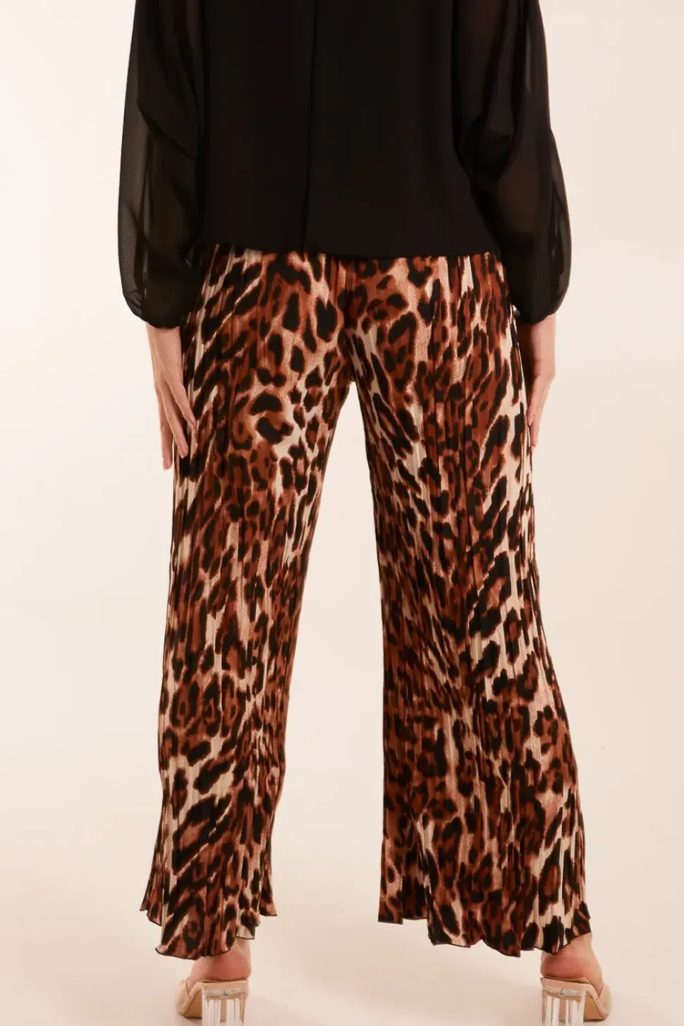 Abstract Cheetah Pleated Trousers