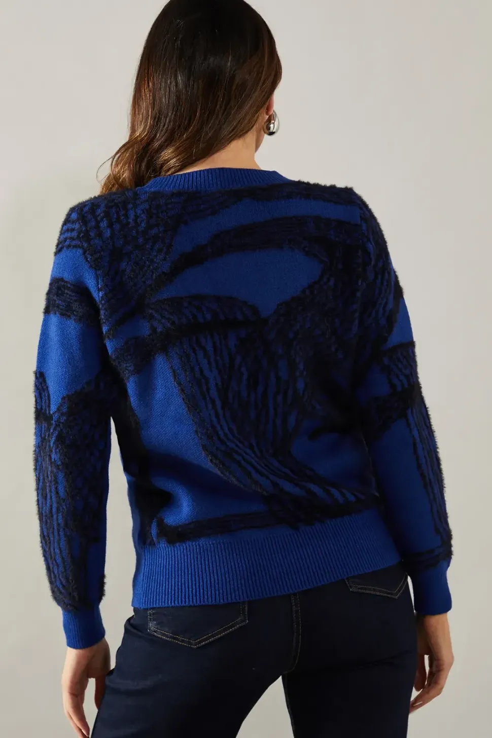 Abstract Crew Neck Jumper