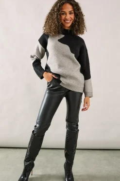 Abstract Design High Neck Jumper