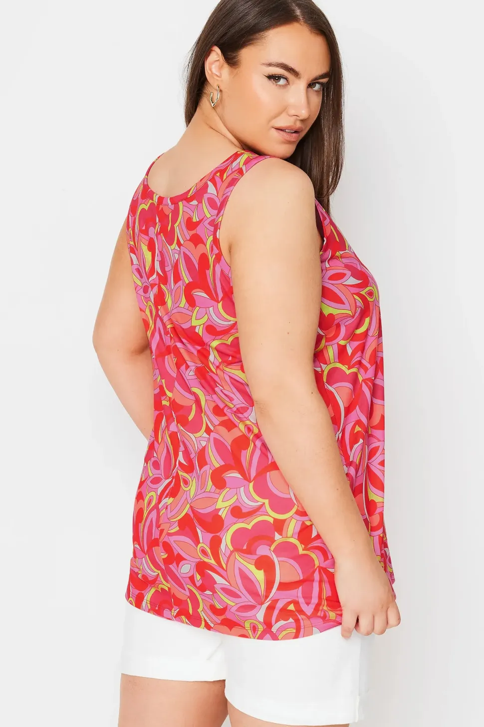 Abstract Floral Print Vest Top
