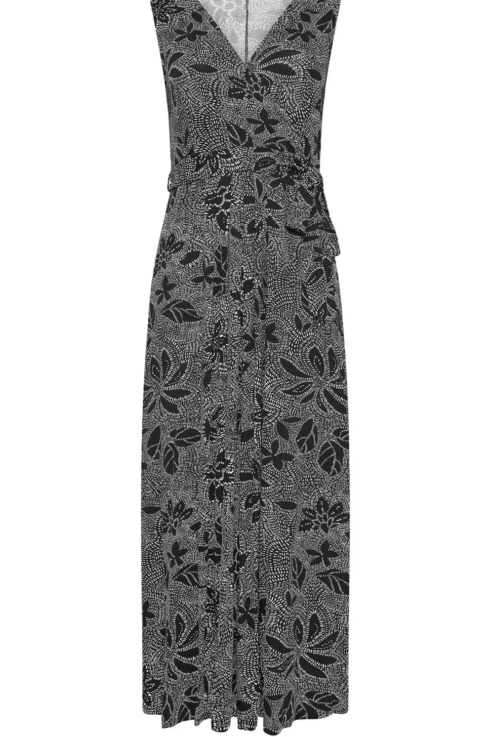 Abstract Floral Wrap Maxi Dress
