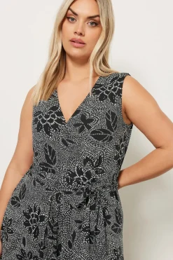 Abstract Floral Wrap Maxi Dress
