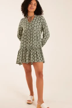 Abstract Geometric Tunic Dress