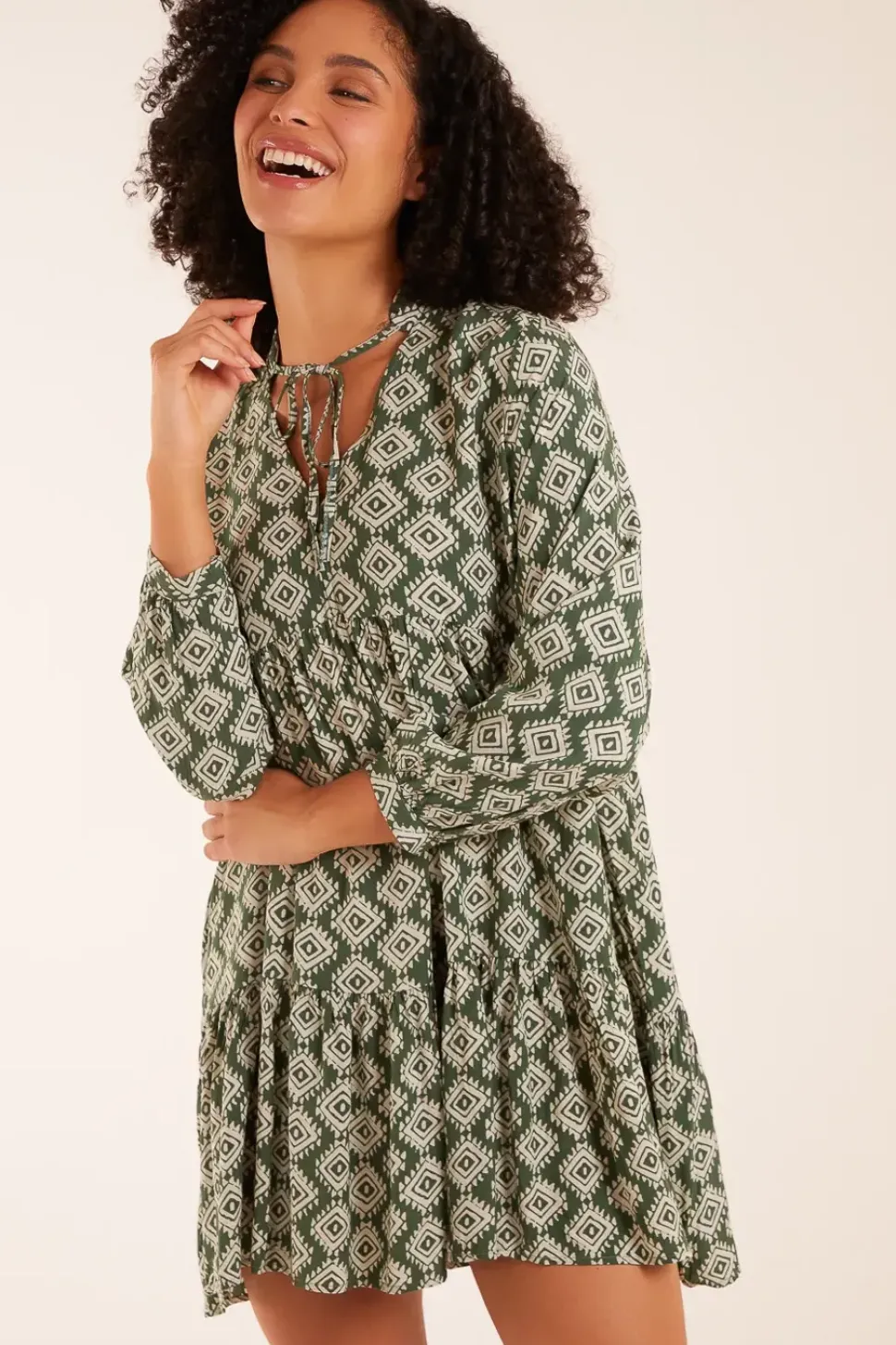 Abstract Geometric Tunic Dress