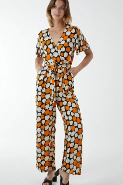 Abstract Honeycomb Cross Over Jumpsuit