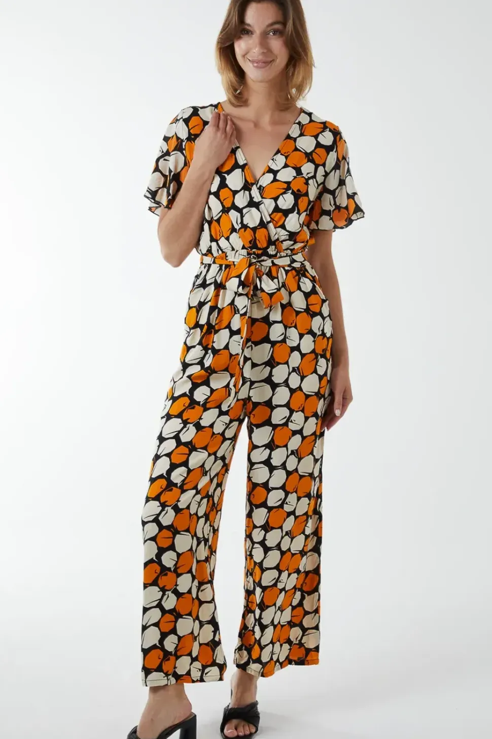 Abstract Honeycomb Cross Over Jumpsuit