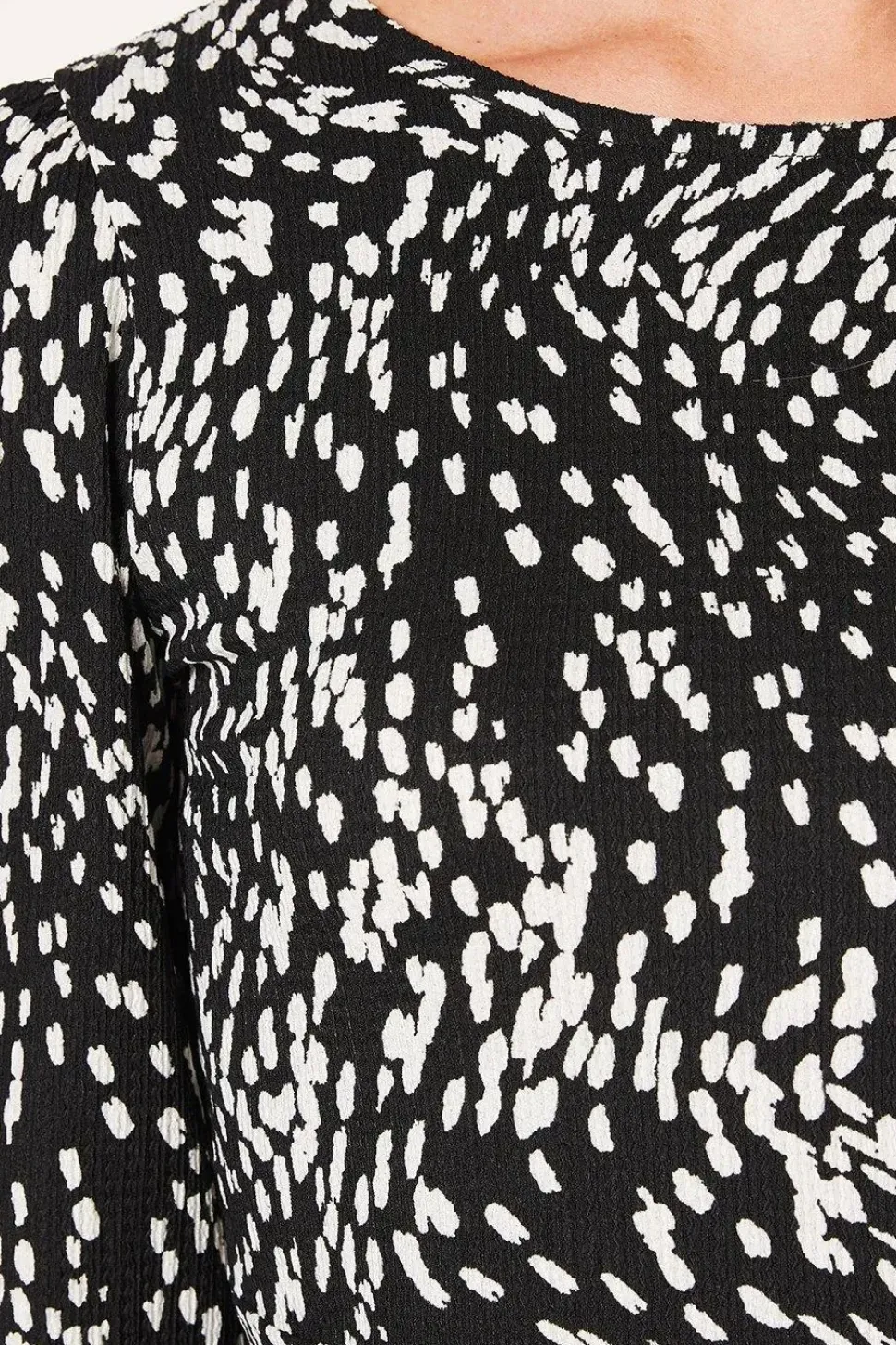 Abstract Mono Long Sleeve Mini Dress