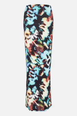 Abstract Print Bandeau Midi Dress