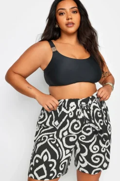Abstract Print Crinkle Shorts