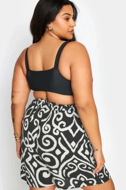 Abstract Print Crinkle Shorts