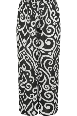 Abstract Print Crinkle Trousers