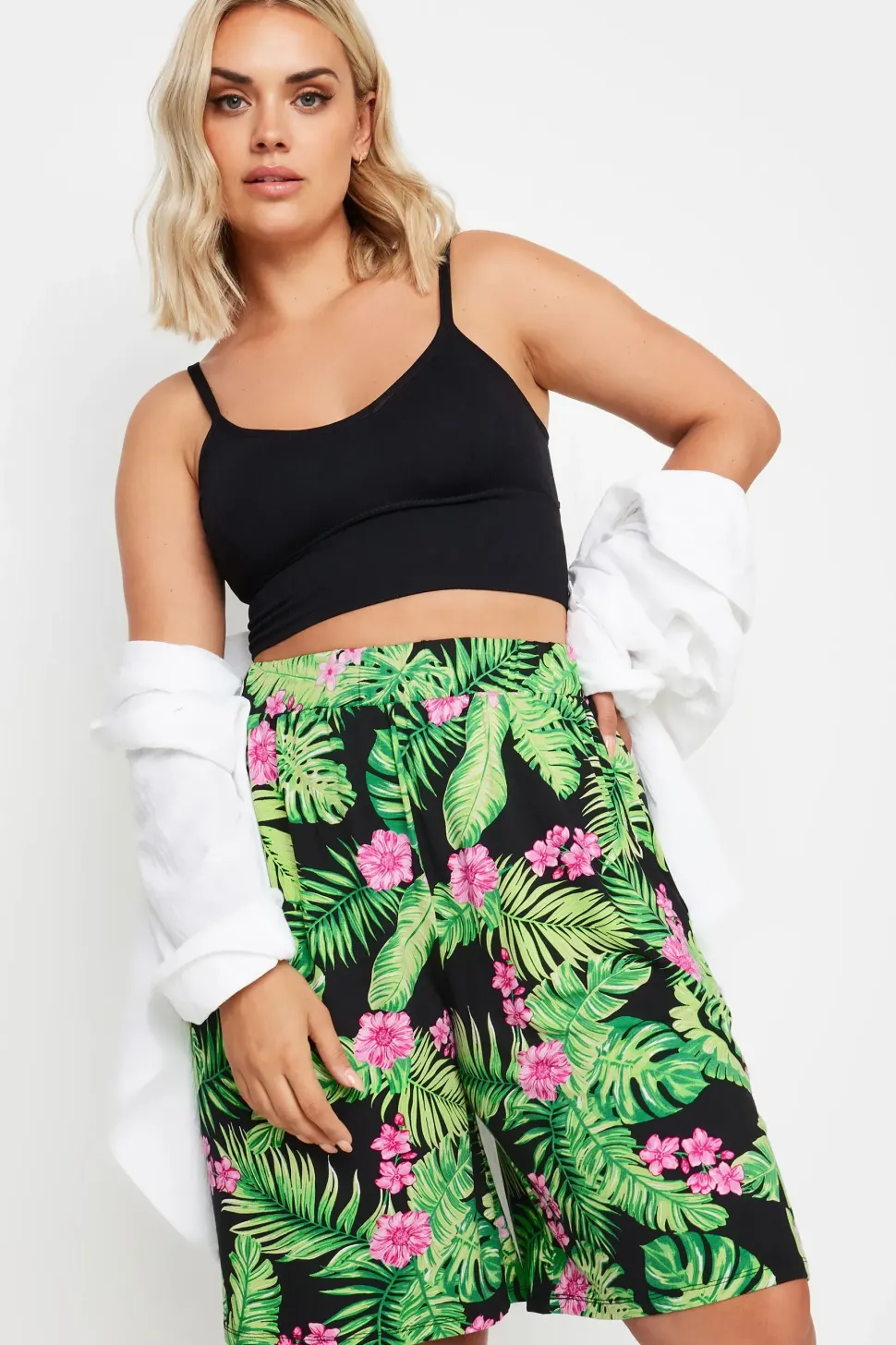 Abstract Print Jersey Pull On Shorts