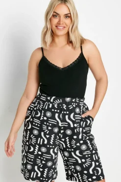 Abstract Print Jersey Pull On Shorts