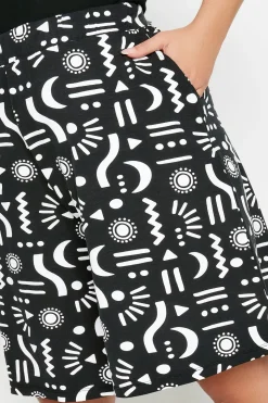 Abstract Print Jersey Pull On Shorts
