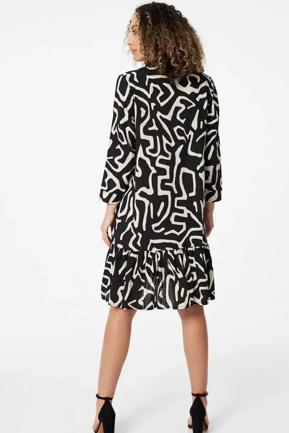 Abstract Print Mini Smock Dress