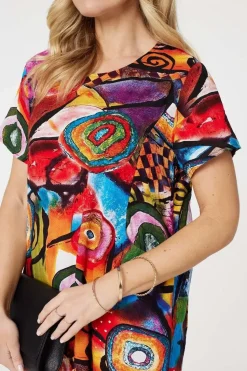 Abstract Print Relaxed Dress