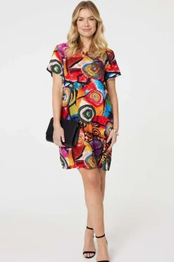 Abstract Print Relaxed Dress