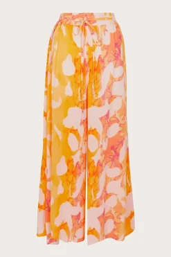 Abstract Print Side Split Trousers