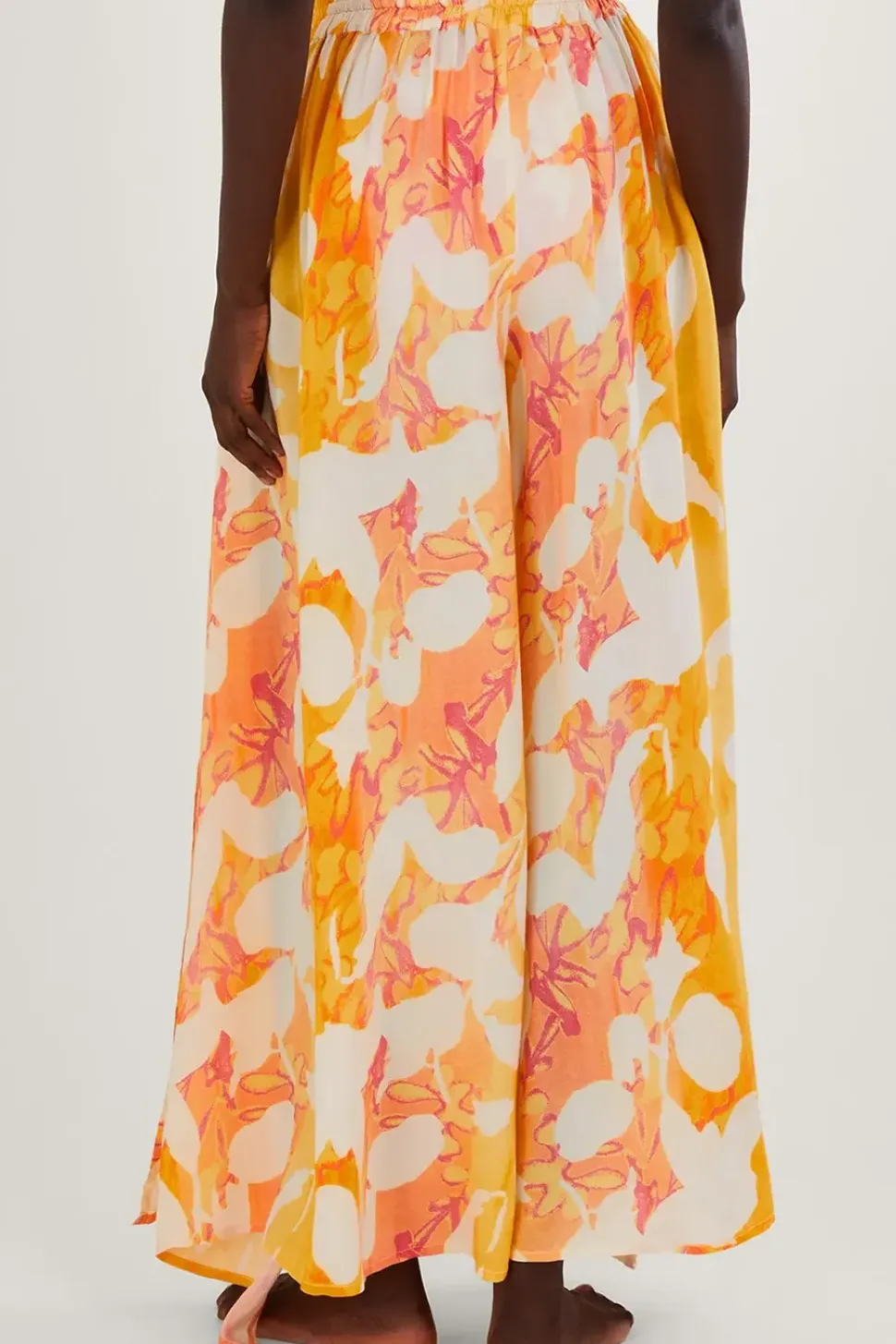 Abstract Print Side Split Trousers