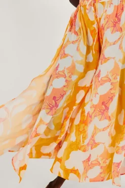 Abstract Print Side Split Trousers