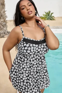 Abstract Print Swimdress
