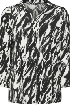 Abstract Print Textured Shirt