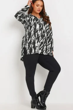 Abstract Print Textured Shirt