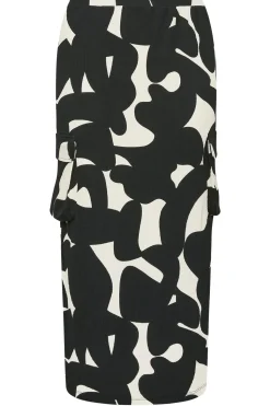 Abstract Print Textured Utility Maxi Skirt