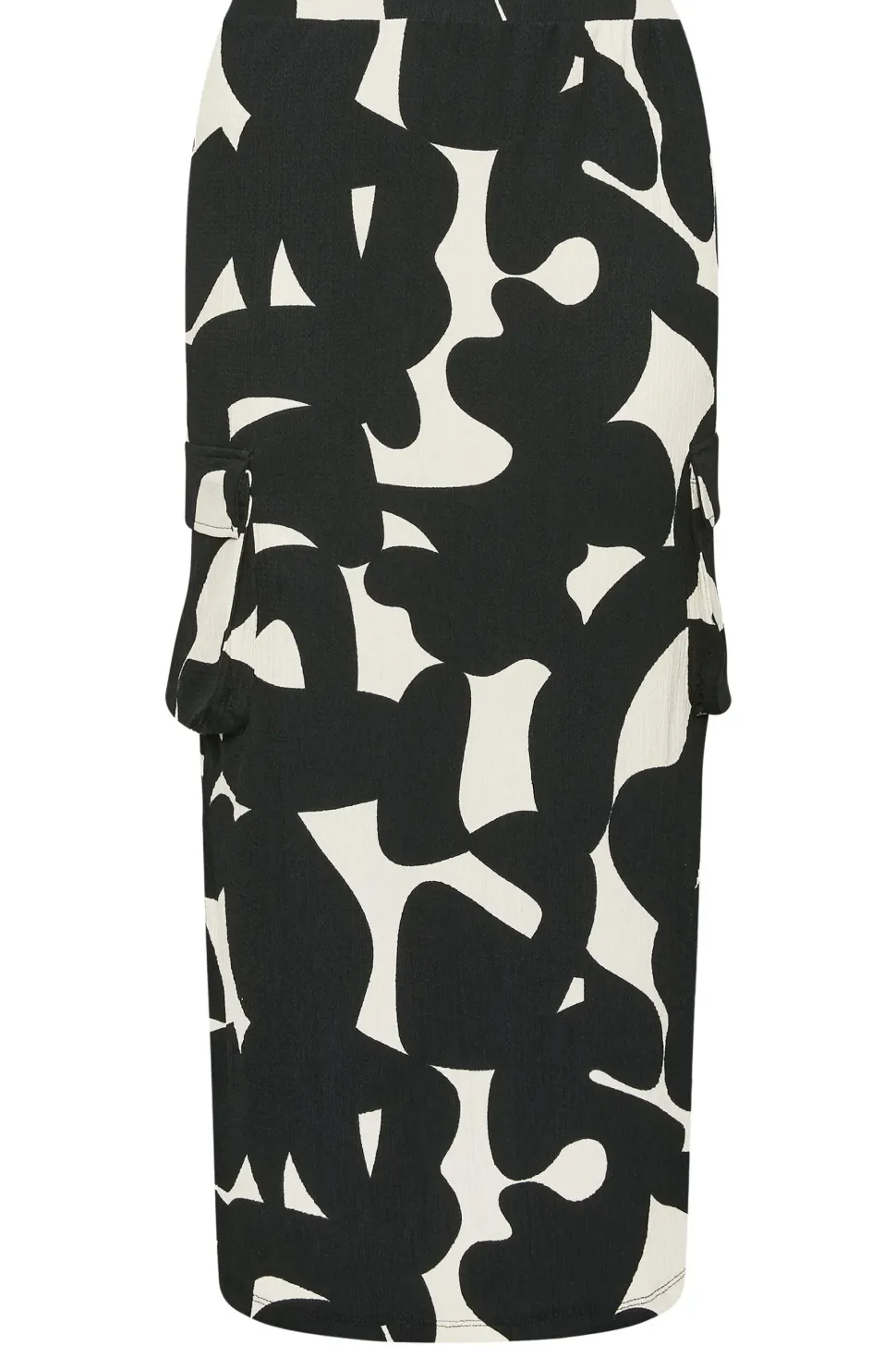 Abstract Print Textured Utility Maxi Skirt