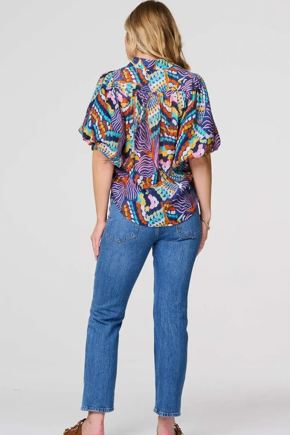 Abstract Puff 1/2 Sleeve Shirt