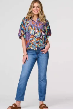 Abstract Puff 1/2 Sleeve Shirt