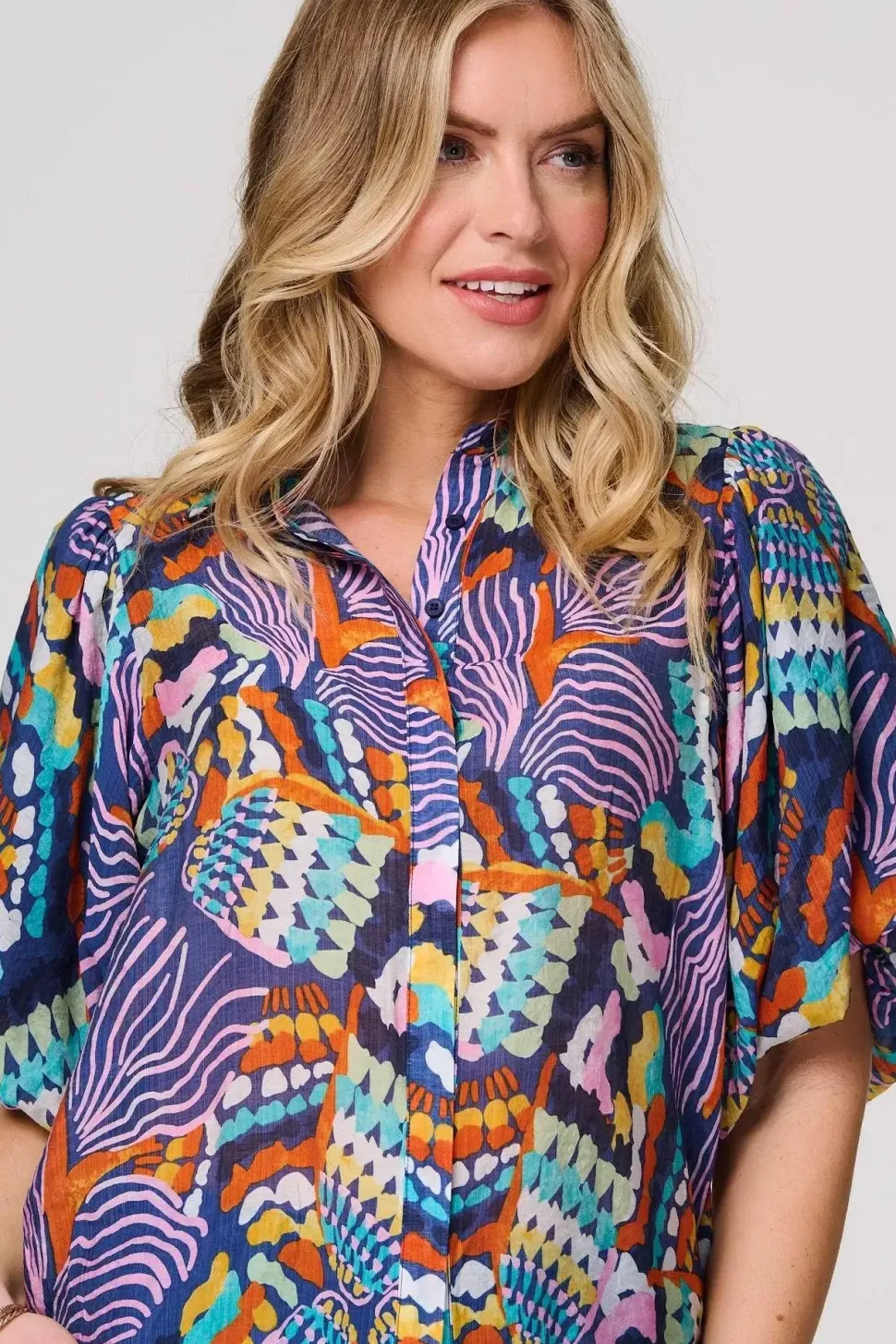 Abstract Puff 1/2 Sleeve Shirt