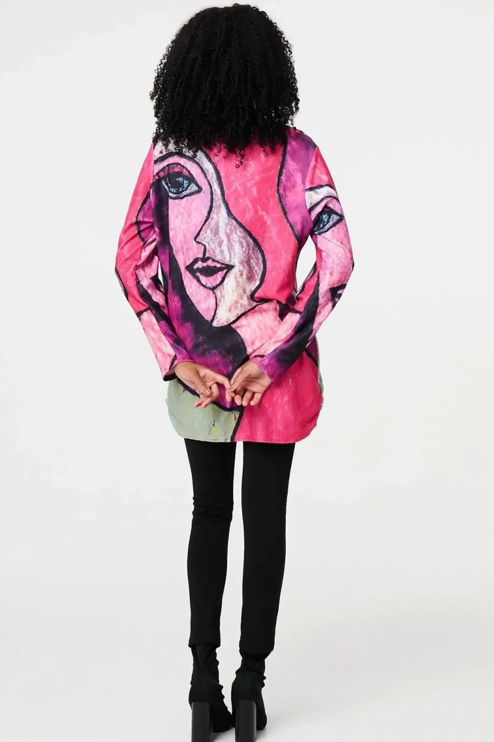 Abstract Sequin Detail Tunic Top