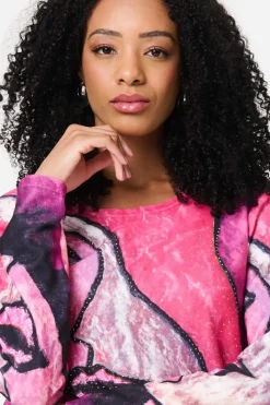 Abstract Sequin Detail Tunic Top