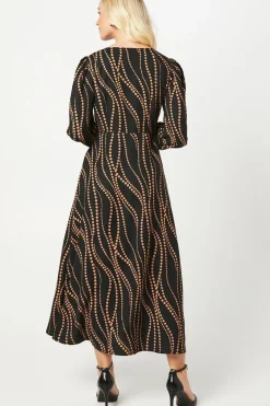 Abstract Spot Scoop Neck Shirt Dress