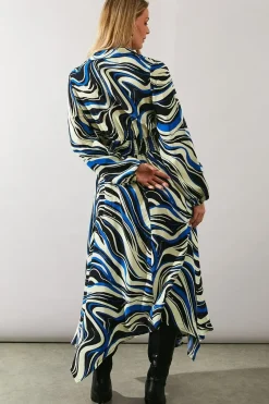Abstract Swirl Shirt Dress