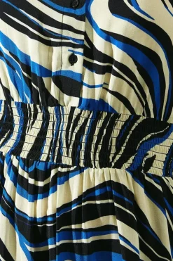 Abstract Swirl Shirt Dress