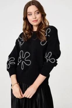 Abstract Textured Long Sleeve Jumper