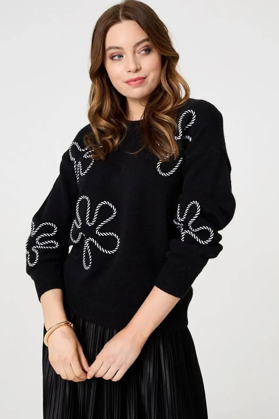 Abstract Textured Long Sleeve Jumper