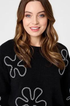Abstract Textured Long Sleeve Jumper