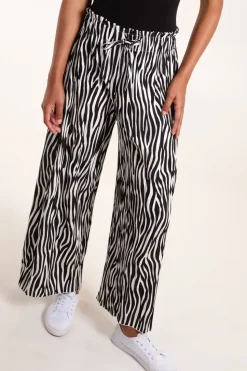 Abstract Zebra Pleated Trousers
