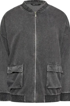 Acid Wash Bomber Jacket