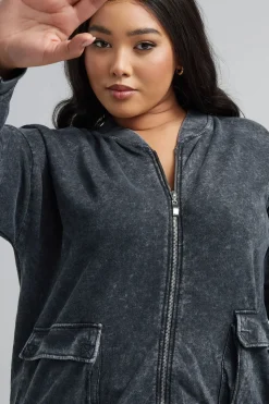 Acid Wash Bomber Jacket