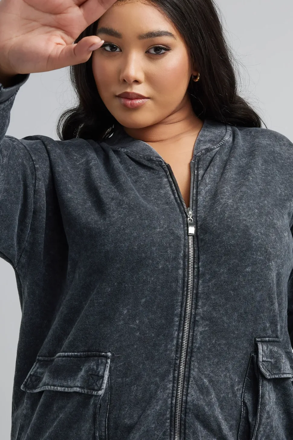 Acid Wash Bomber Jacket