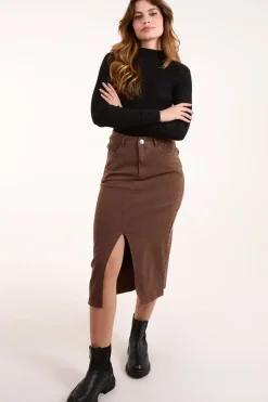 Acid Wash Denim Mid Skirt